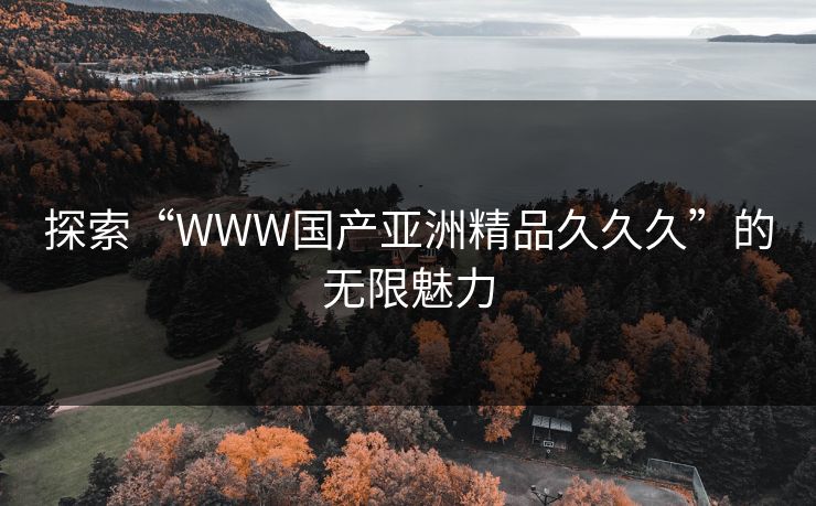 探索“WWW国产亚洲精品久久久”的无限魅力